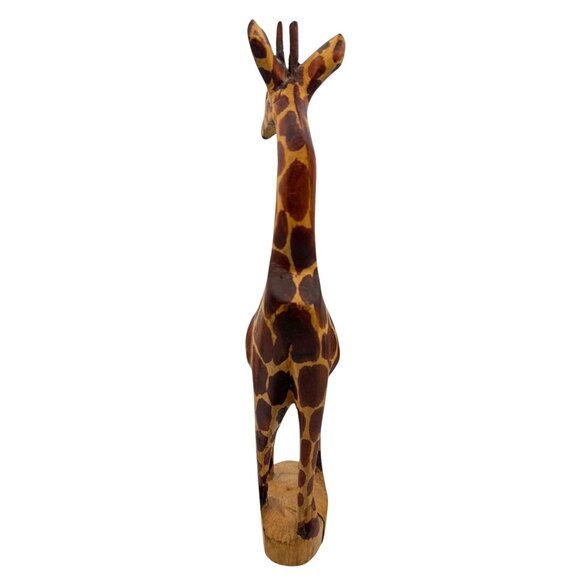 Hand-Carved Wooden Giraffe Figurine Set - Picture 4 of 16